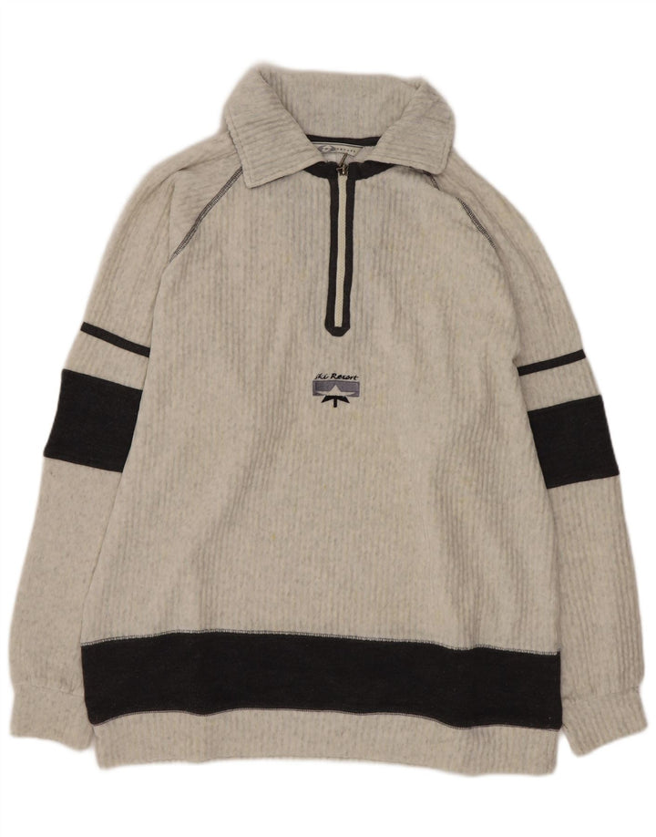 Lotto Herre Polo Neck Jumper Sweater Stor Grå Colourblock Bomuld