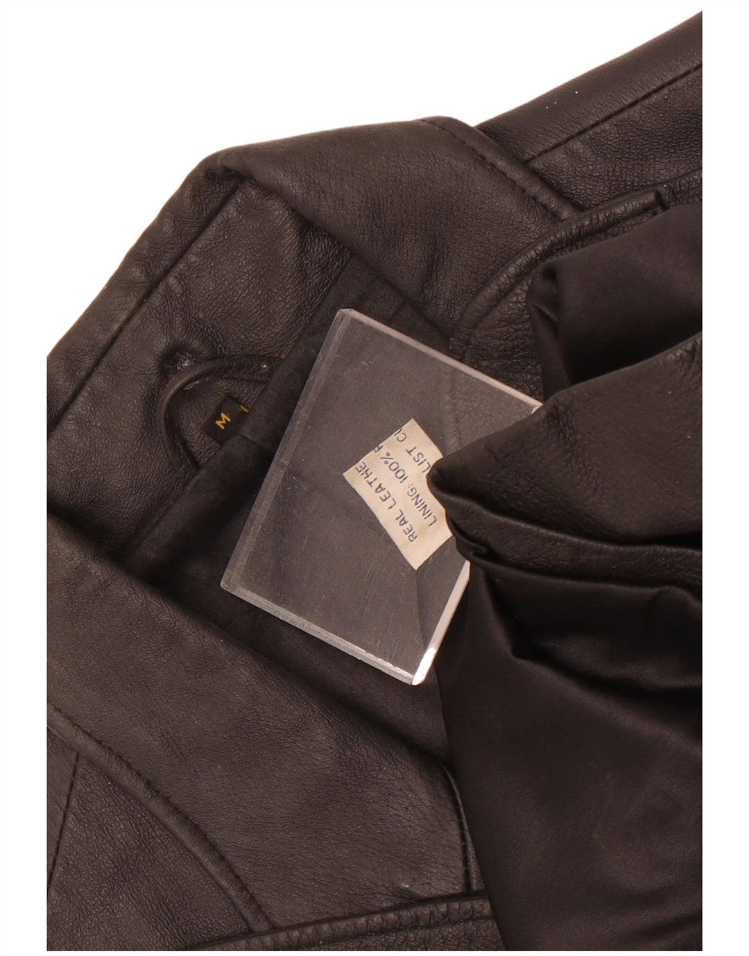 Vintage herre 3-knaps læder blazerjakke UK 38 medium sort læder