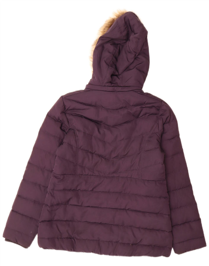 Besætningstøj Dame hættepolstret jakke UK 10 Lille lilla polyester