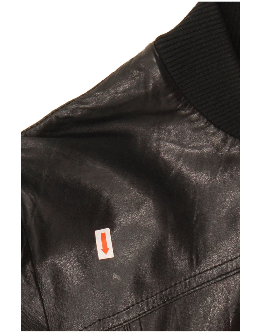 CINTI Womens Crop Bomber Læderjakke IT 46 Stor sort læder