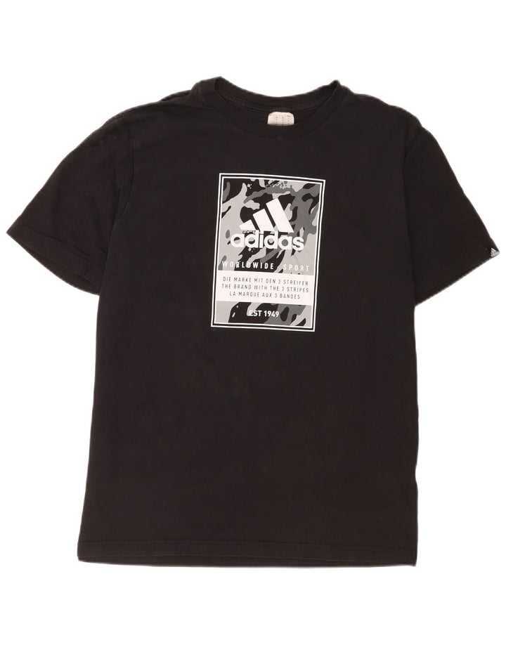 Adidas Herre grafisk T-shirt Top Medium Sort Bomuld