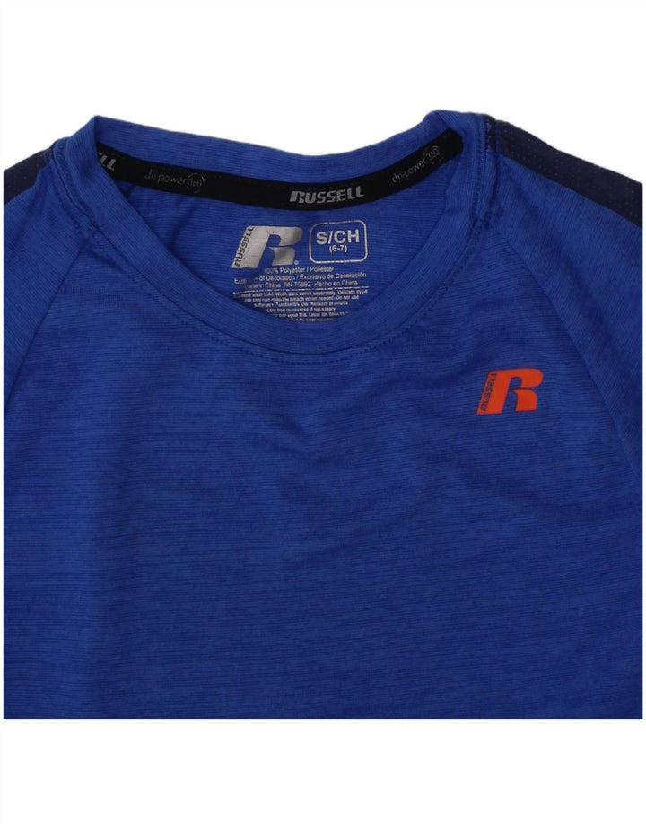 Russell Athletic Boys Dri-Power T-Shirt Top 6-7 år Lille Blå