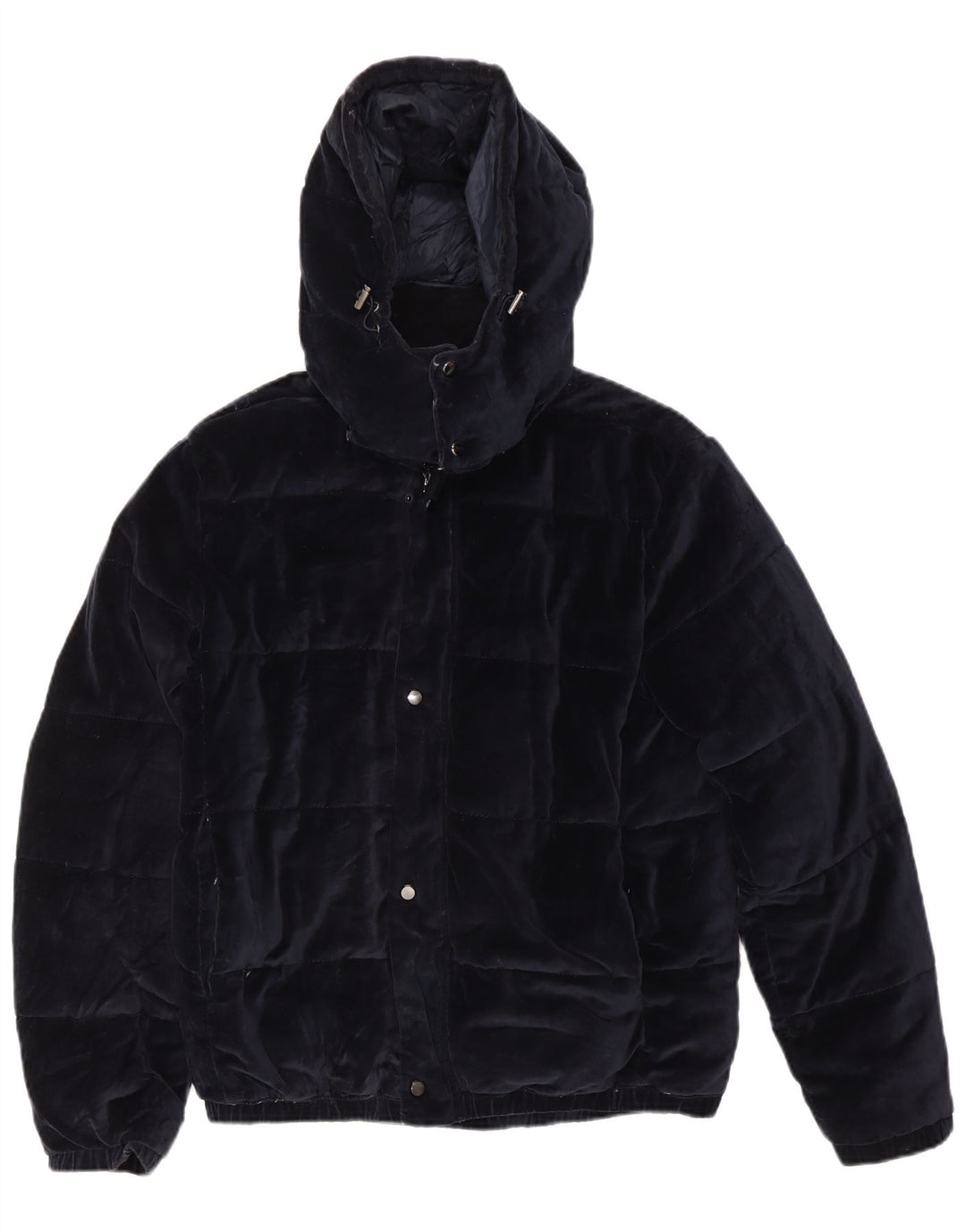 Zara Herre hættepolstret jakke UK 40 Large Navy Blue Polyester
