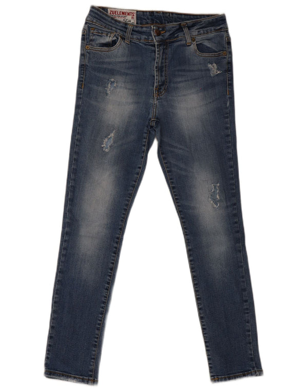 Zu Elements Dame Distressed Super Slim Jeans W30 L28 Blå Bomuld