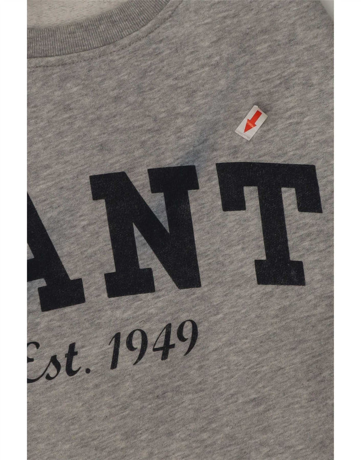 Gant grafisk sweatshirt til mænd, lille grå flækket bomuld
