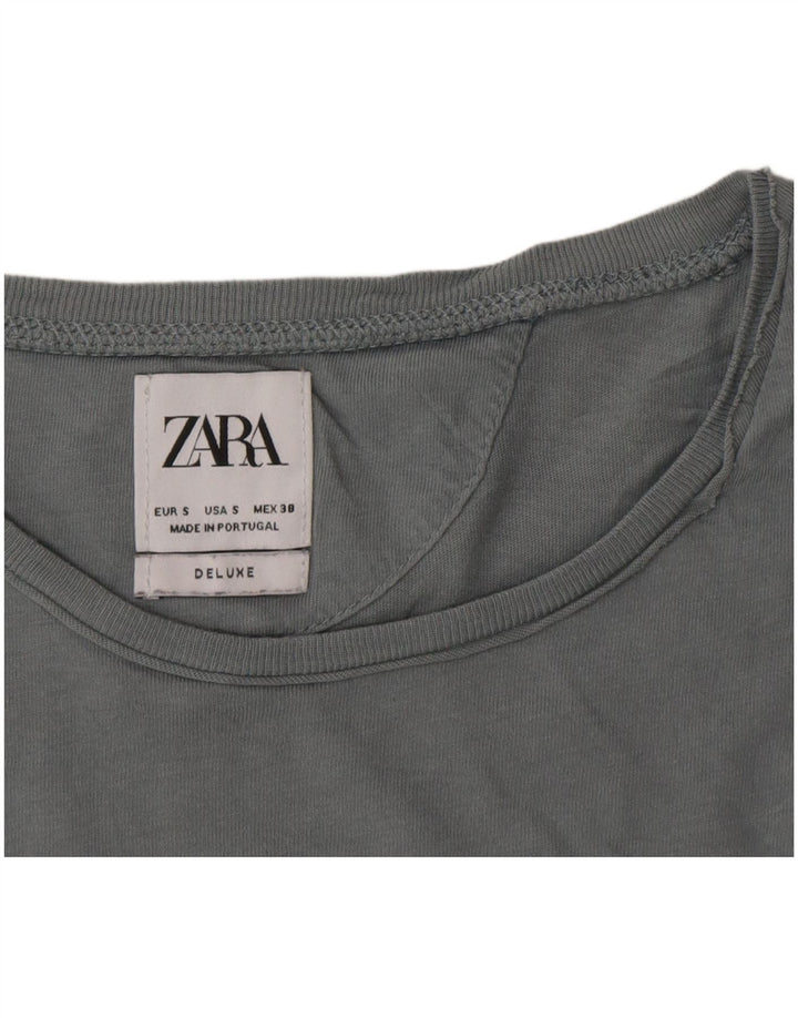 Zara Herre T-Shirt Top Lille Grå