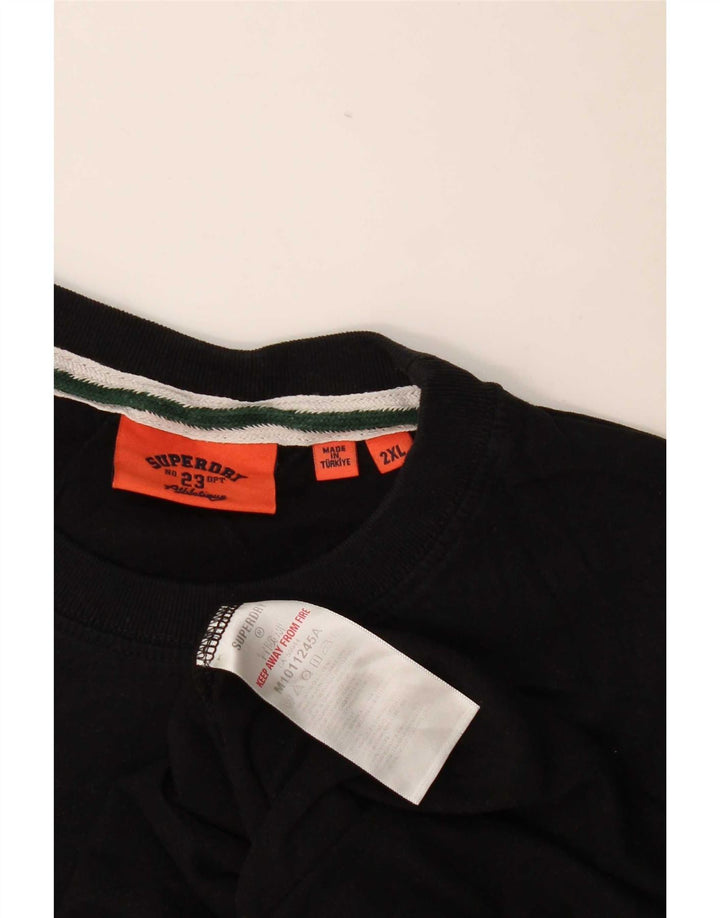 Superdry T-shirt top til kvinder 2XL sort bomuld