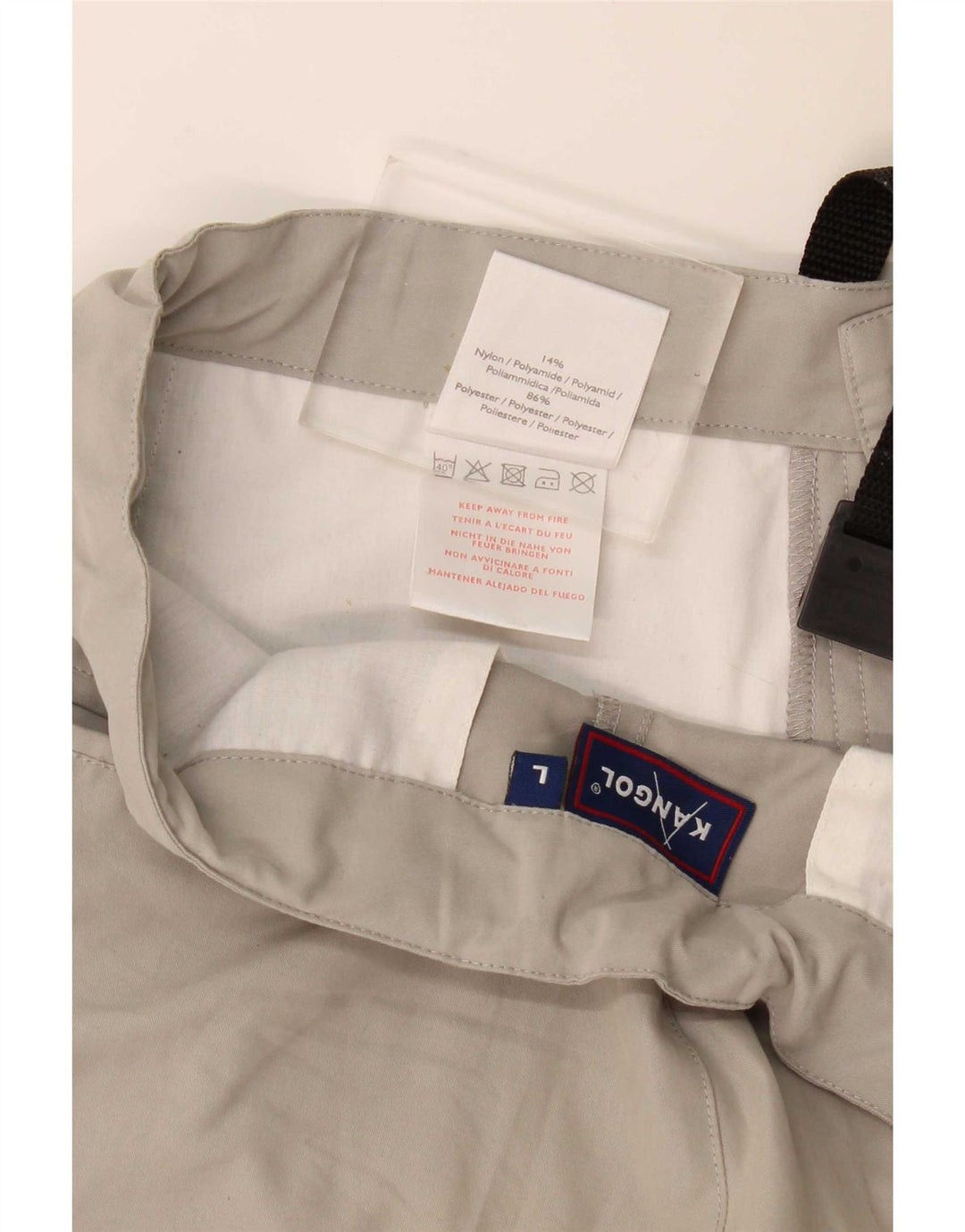 Kangol Herre Straight Cargo Bukser Large W34 L30 Grå Polyamid