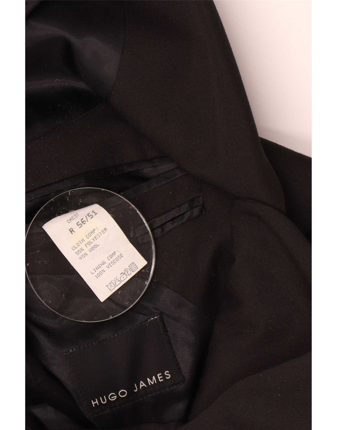 Hugo James Herre 3-knaps Regular Fit Blazer-jakke EU 56 3XL Sort