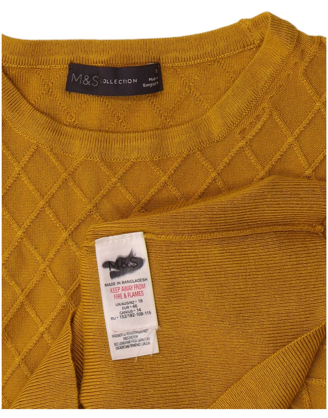 Marks & Spencer Dame sweater med rund hals DK 18 XL Gul