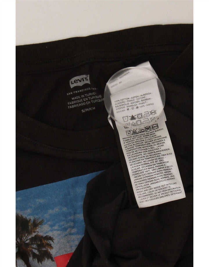 Levi's Womens Crop Grafisk Vest Top UK 10 Small Black Bomuld