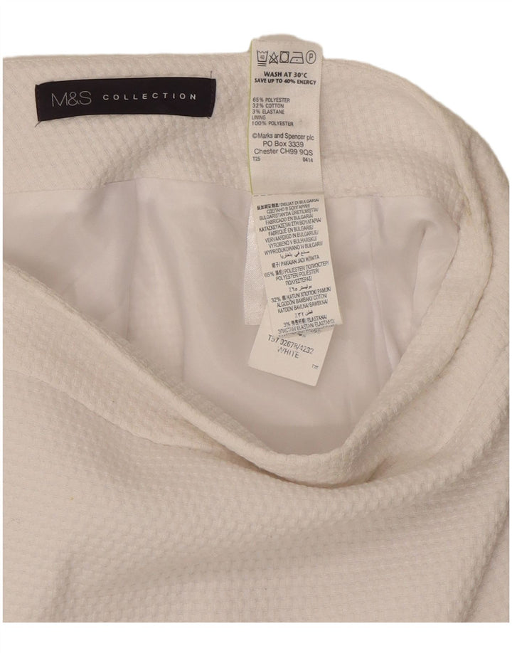 Marks & Spencer Pencil Nederdel til kvinder UK 10 Small W30 White Polyester
