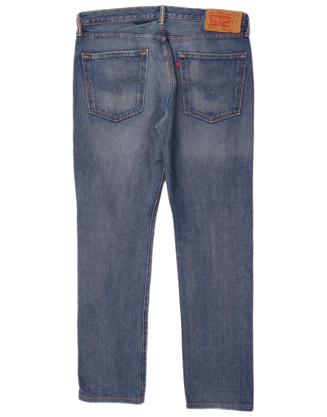 Levi's Herre 501 lige jeans W36 L34 blå bomuld