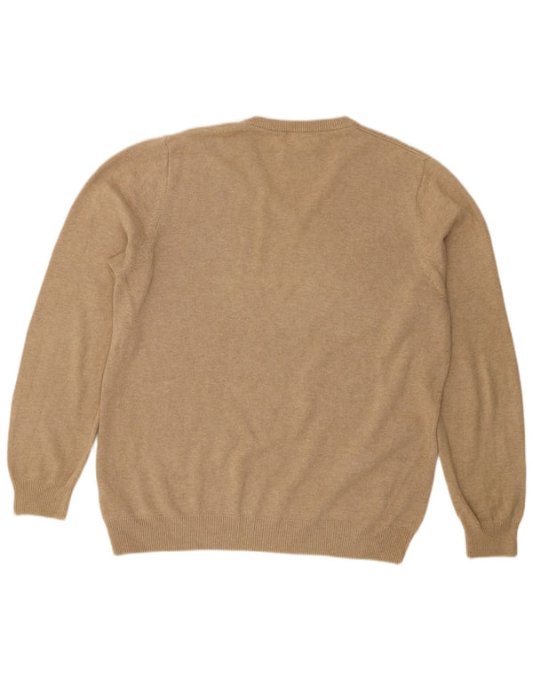 Marks & Spencer Herre V-hals sweater Stor Beige Bomuld