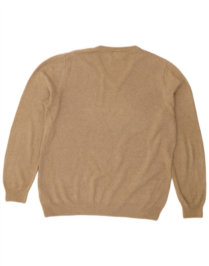 Marks & Spencer Herre V-hals sweater Stor Beige Bomuld