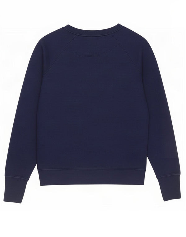 Champion Dame Grafisk Oversized Sweatshirt Jumper UK 6 XS Navy Blue