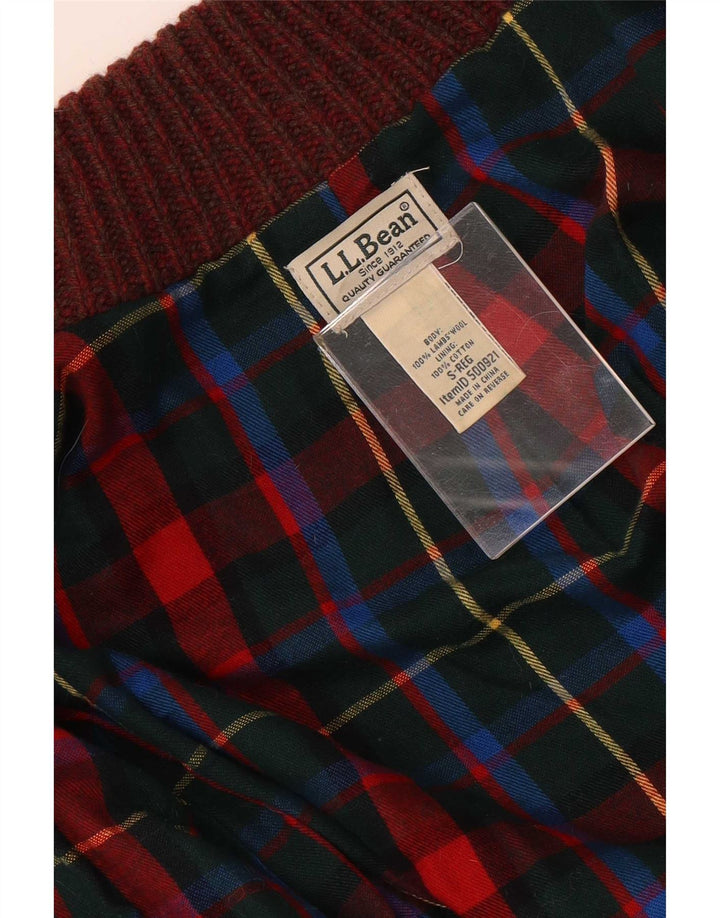 L.L.Bean Herre cardigan sweater med fuld lynlås, lille rødbrun flækket uld