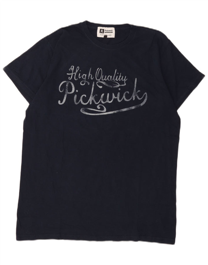 Pickwick Herre Grafisk T-Shirt Top Stor Marineblå