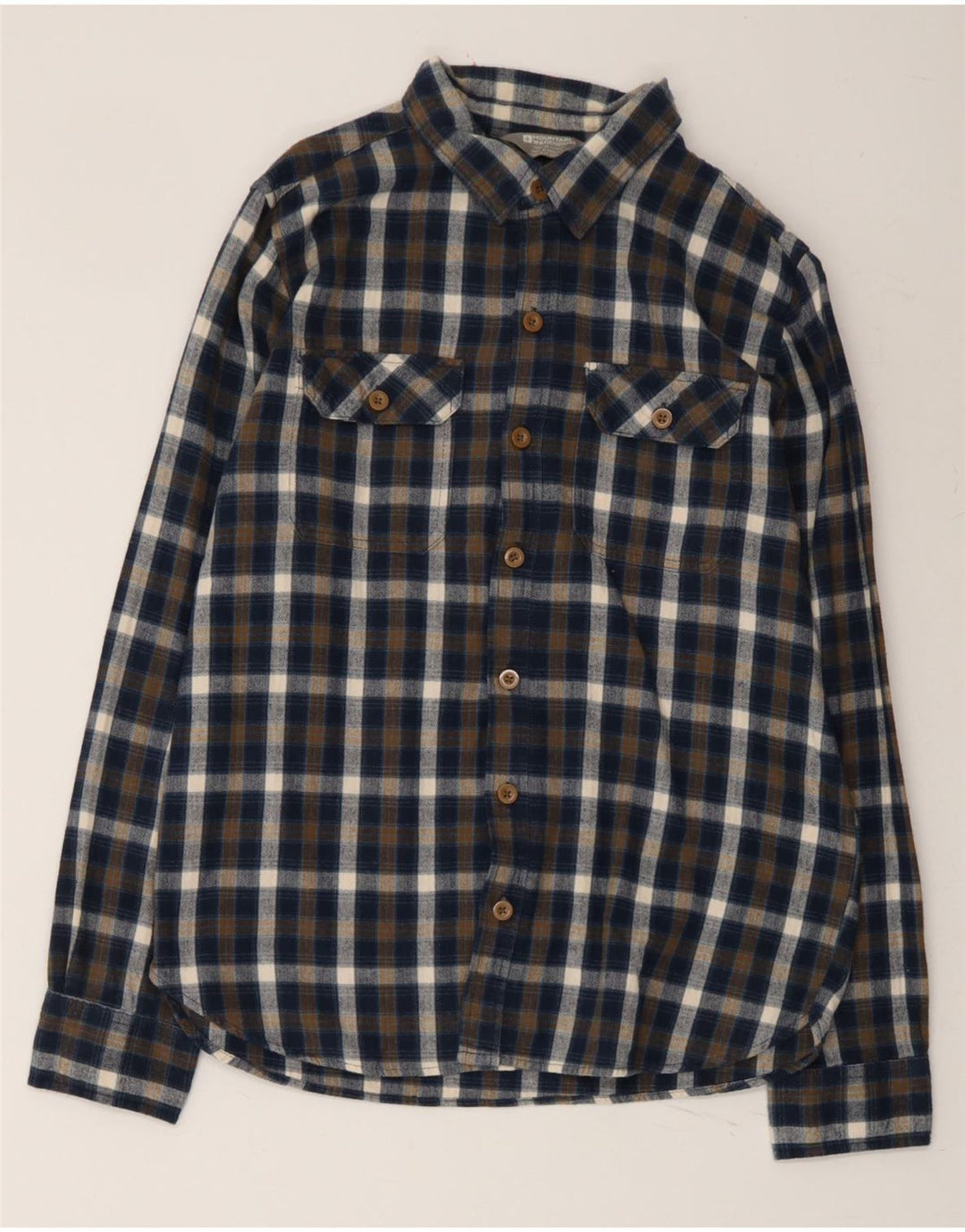 MOUNTAIN WAREHOUSE Mens Flannel Shirt Medium Navy Blue Check Cotton Vintage Mountain Warehouse and Second-Hand Mountain Warehouse from Messina Hembry 