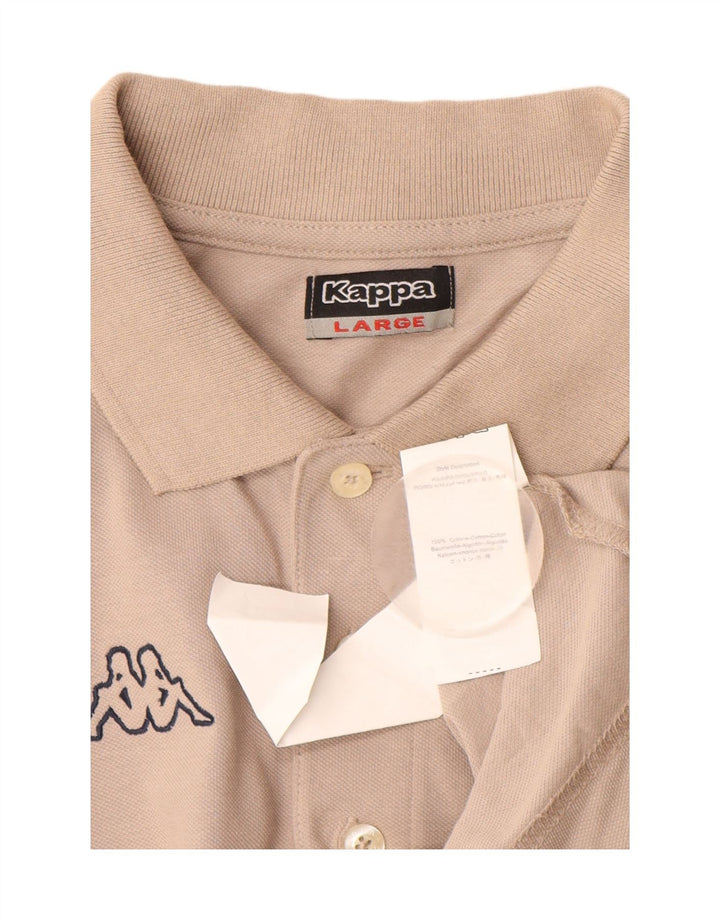 Kappa herre poloskjorte stor beige bomuld