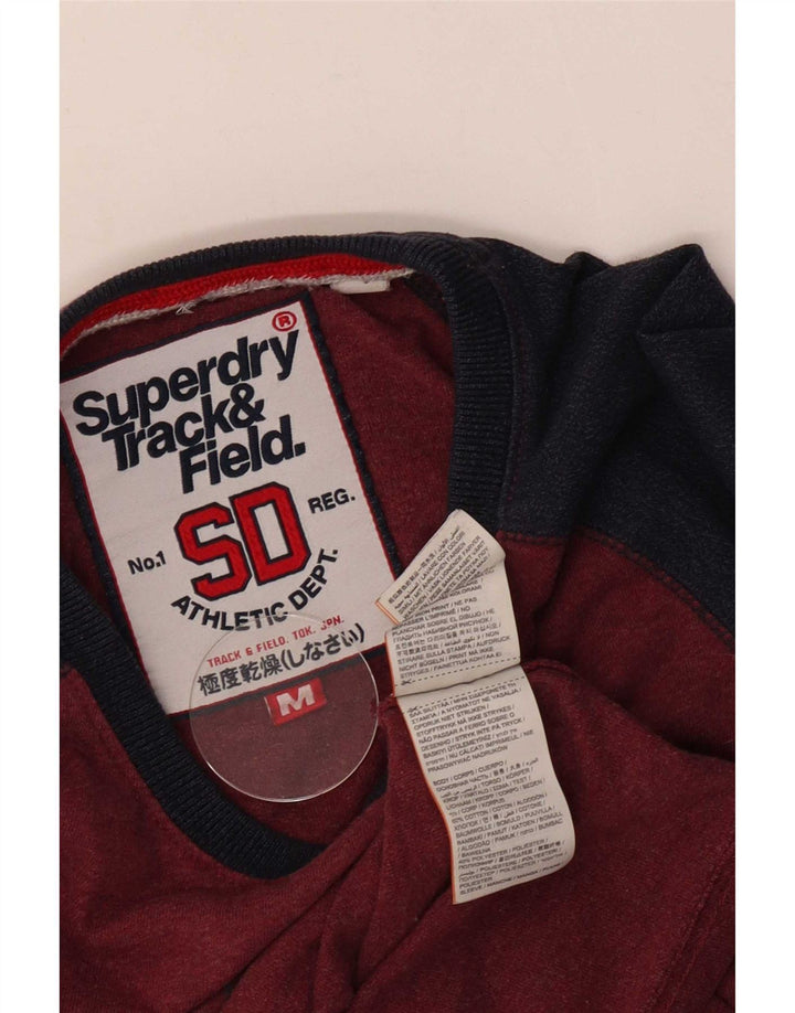 Superdry Herre grafisk top Langærmet mellemrød farveblok bomuld