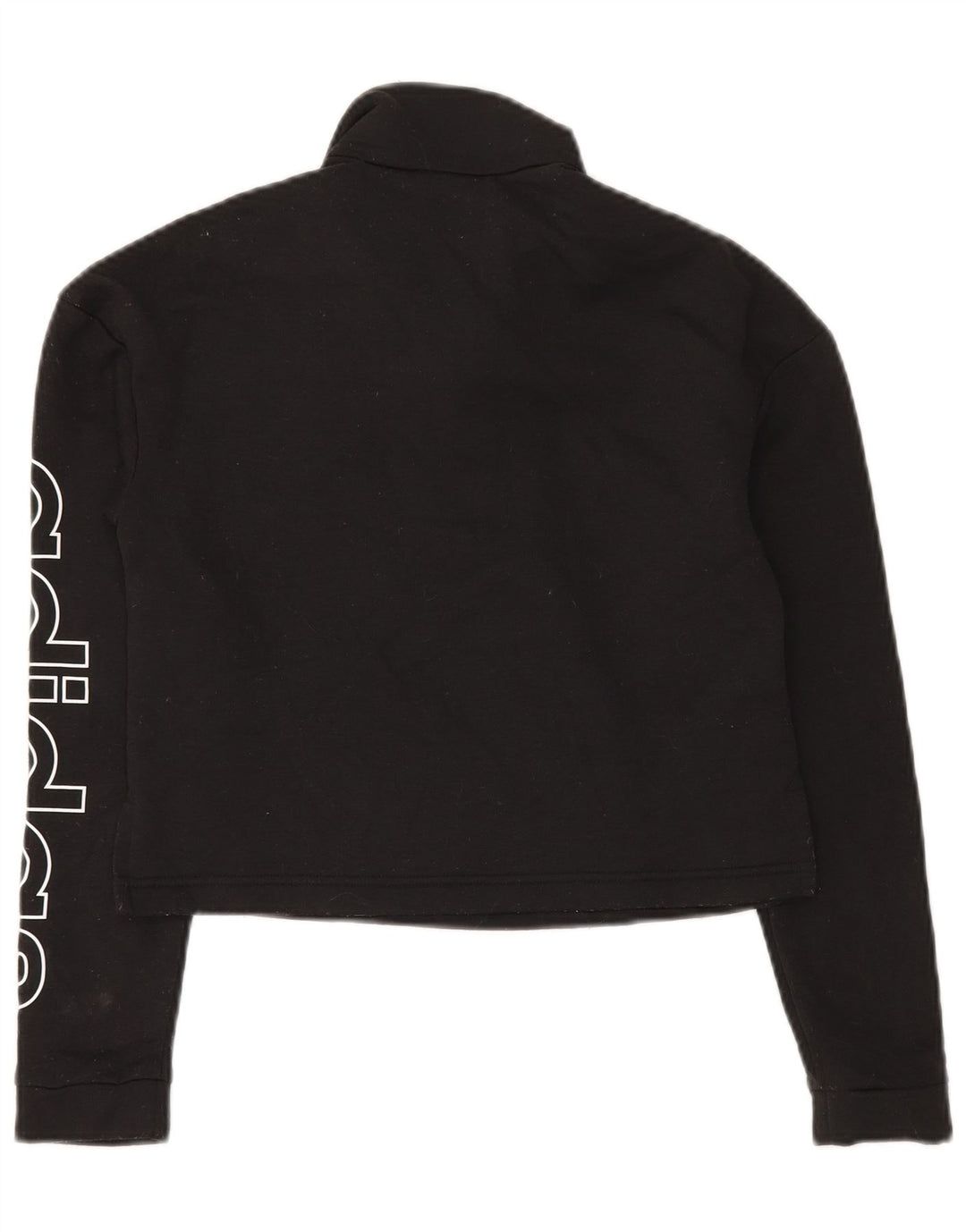 Adidas Womens Crop Graphic Crop Sweatshirt Jumper UK 4/6 XS Sort Polyester