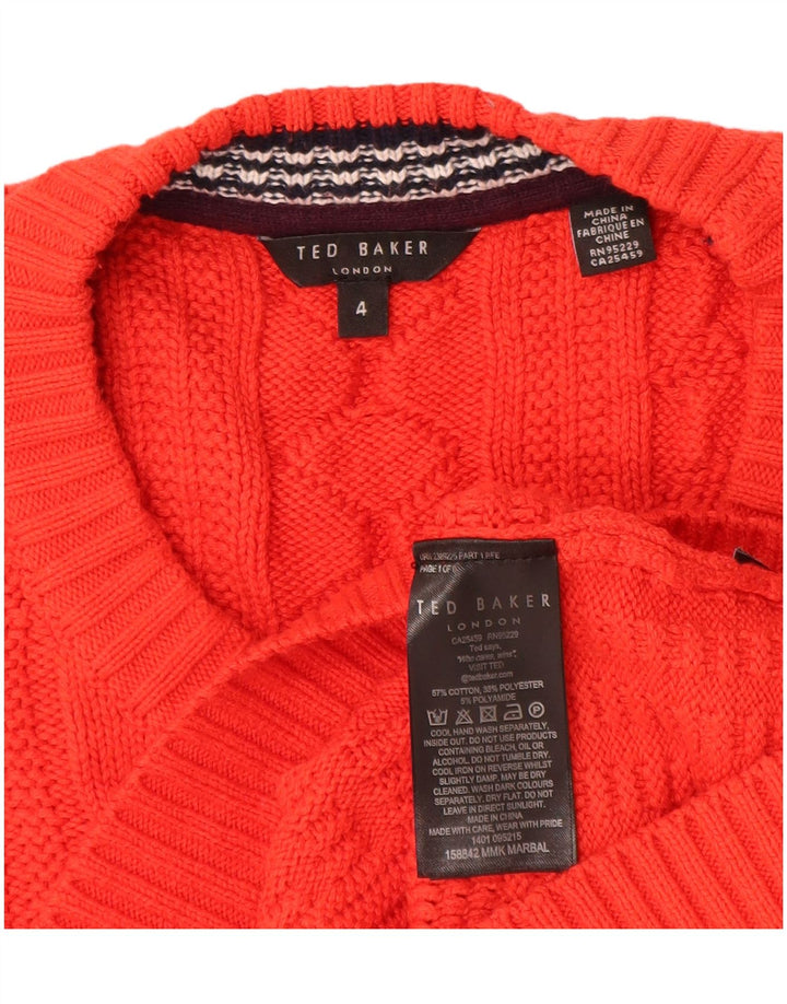 Ted Baker Herre sweater med rund hals str. 4 Stor rød bomuld