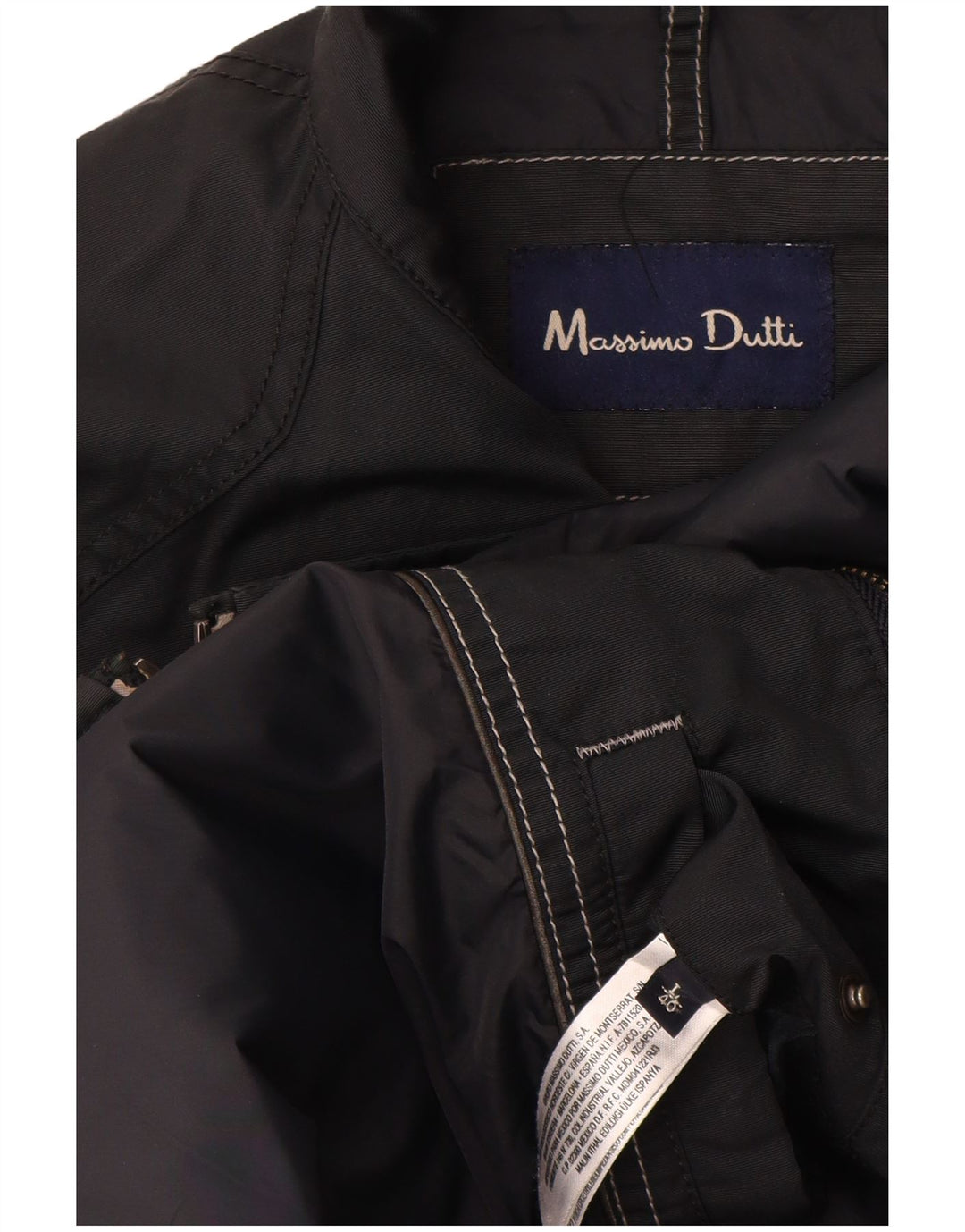 Massimo Dutti Herre Bomber Jacket UK 40 Large Black Polyacrylic
