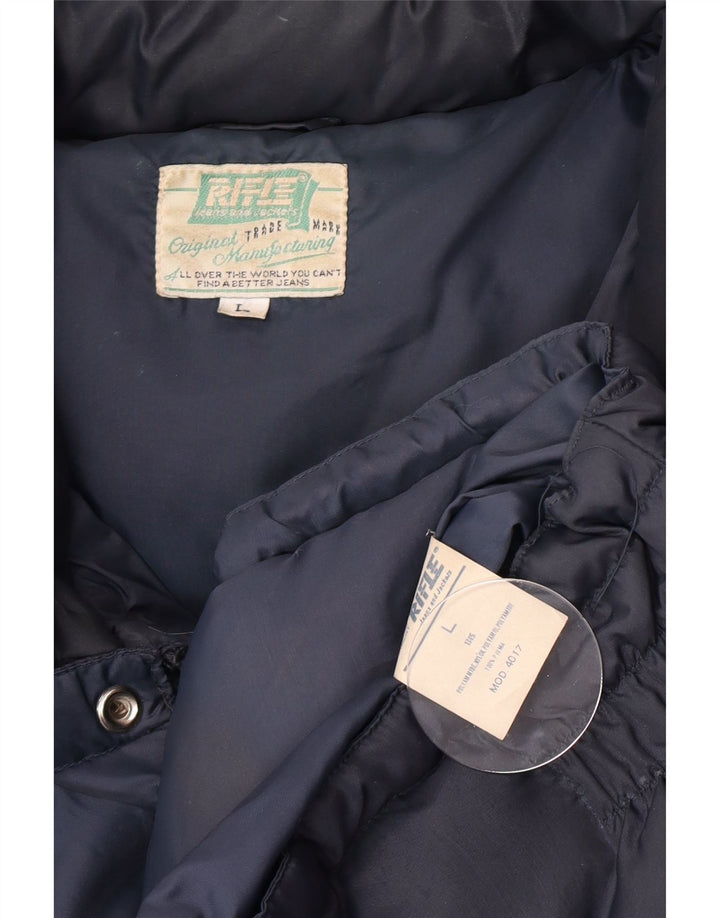 Rifle Herre polstret jakke UK 40 Large Navy Blue Colourblock Polyamid
