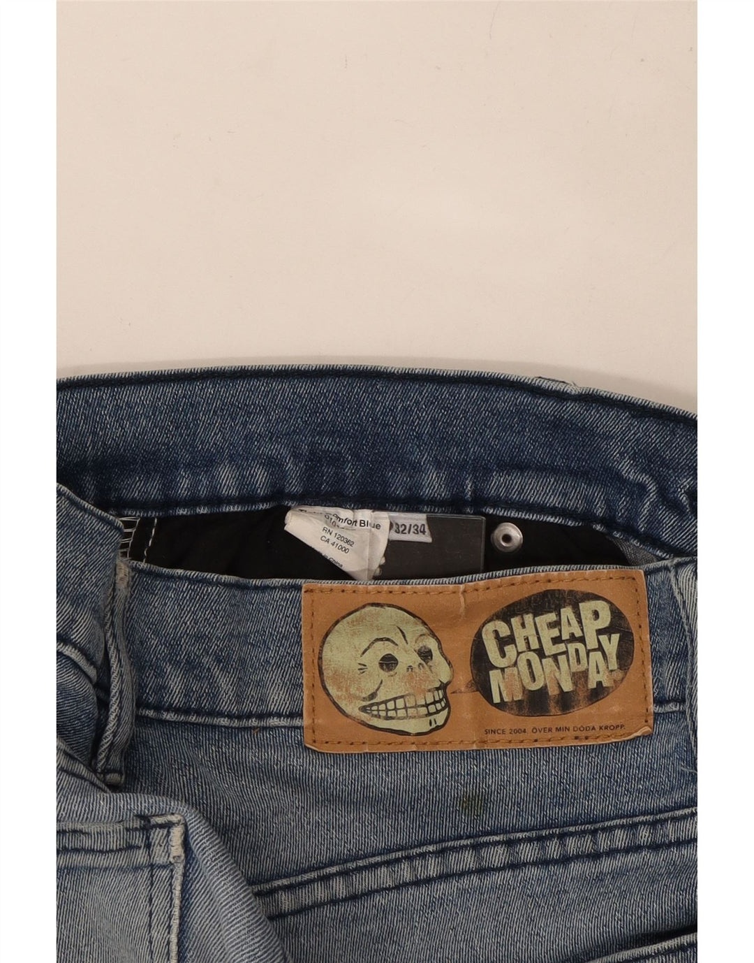 BILLIG MANDAG Dame Skinny Jeans W32 L34 Blå Bomuld
