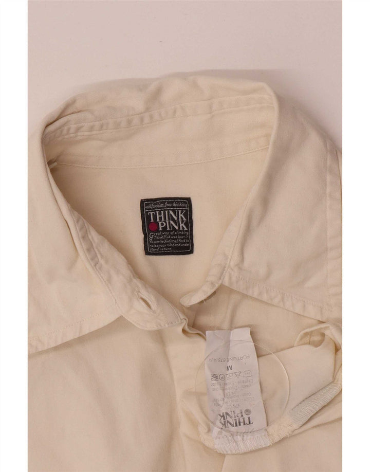 Think Pink Womens Regular Fit skjorte UK 14 Medium Off White Bomuld