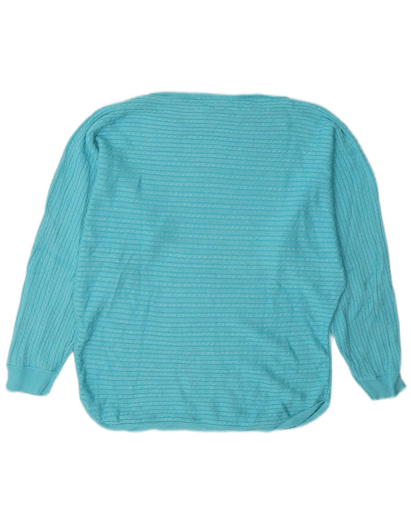 Ralph Lauren Dame Boat Neck Jumper Sweater UK 18 XL Turkis Viscose