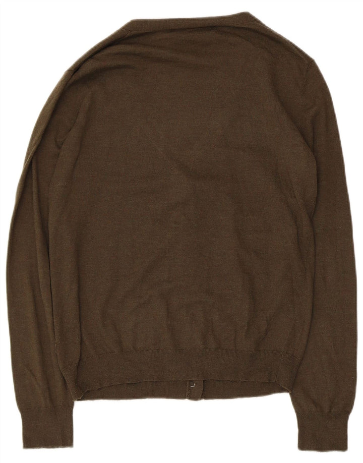 Zara Dame Cardigan Sweater UK 12 Medium Khaki