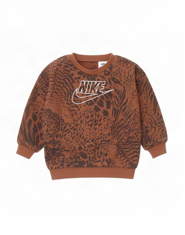 Nike Baby Girls Grafisk Sweatshirt Jumper 18-24 måneder Brunt dyreprint