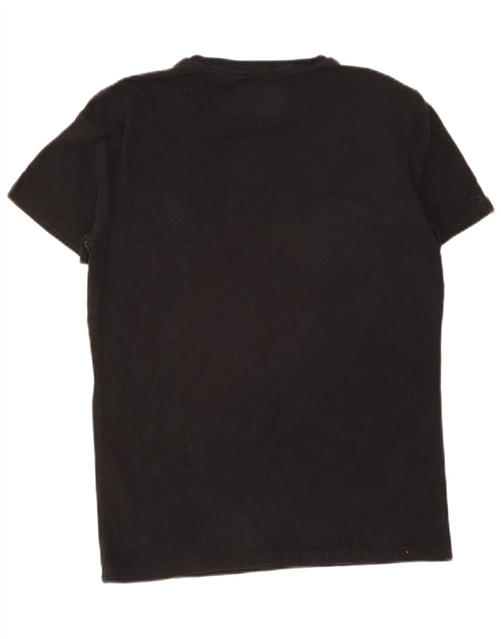SUPERDRY Mens Graphic T-Shirt Top Medium Black Cotton