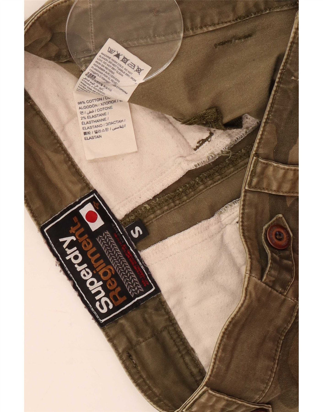 Superdry Cargo Shorts til kvinder Small W30 Grøn Camouflage Bomuld