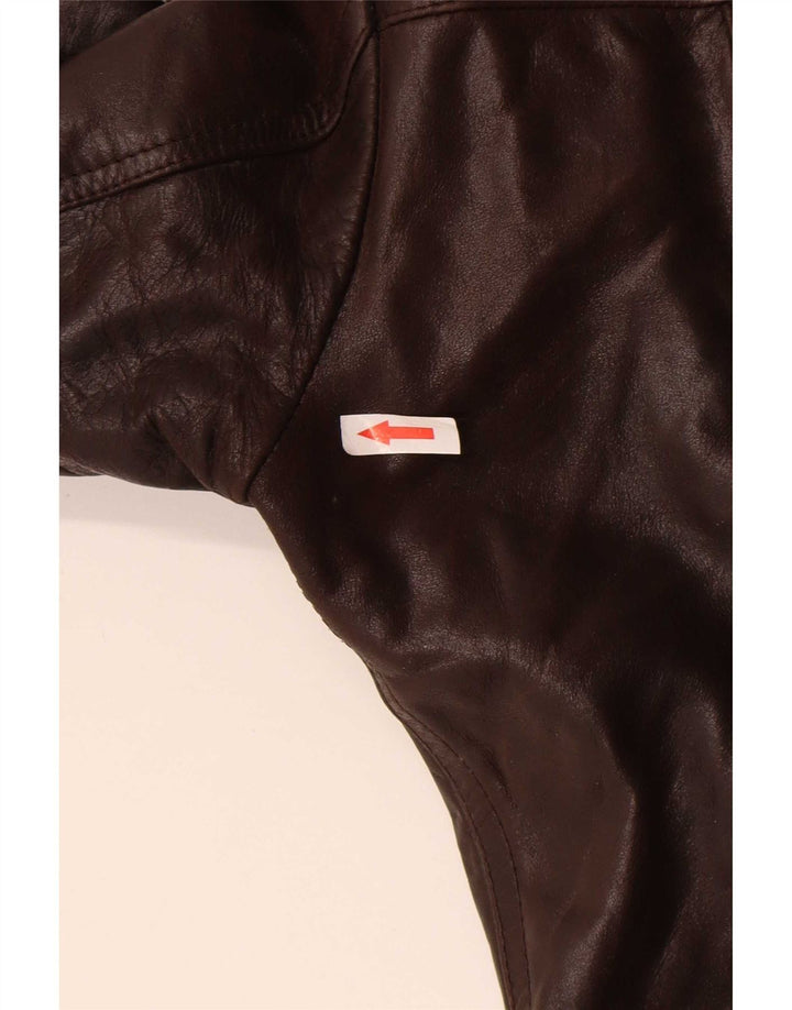 Vintage læderjakke til mænd IT 48 Medium brunt læder
