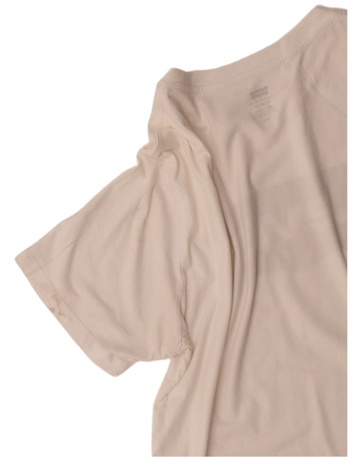 Levi's Herre Standard Fit Grafisk T-Shirt Top Stor hvid Bomuld