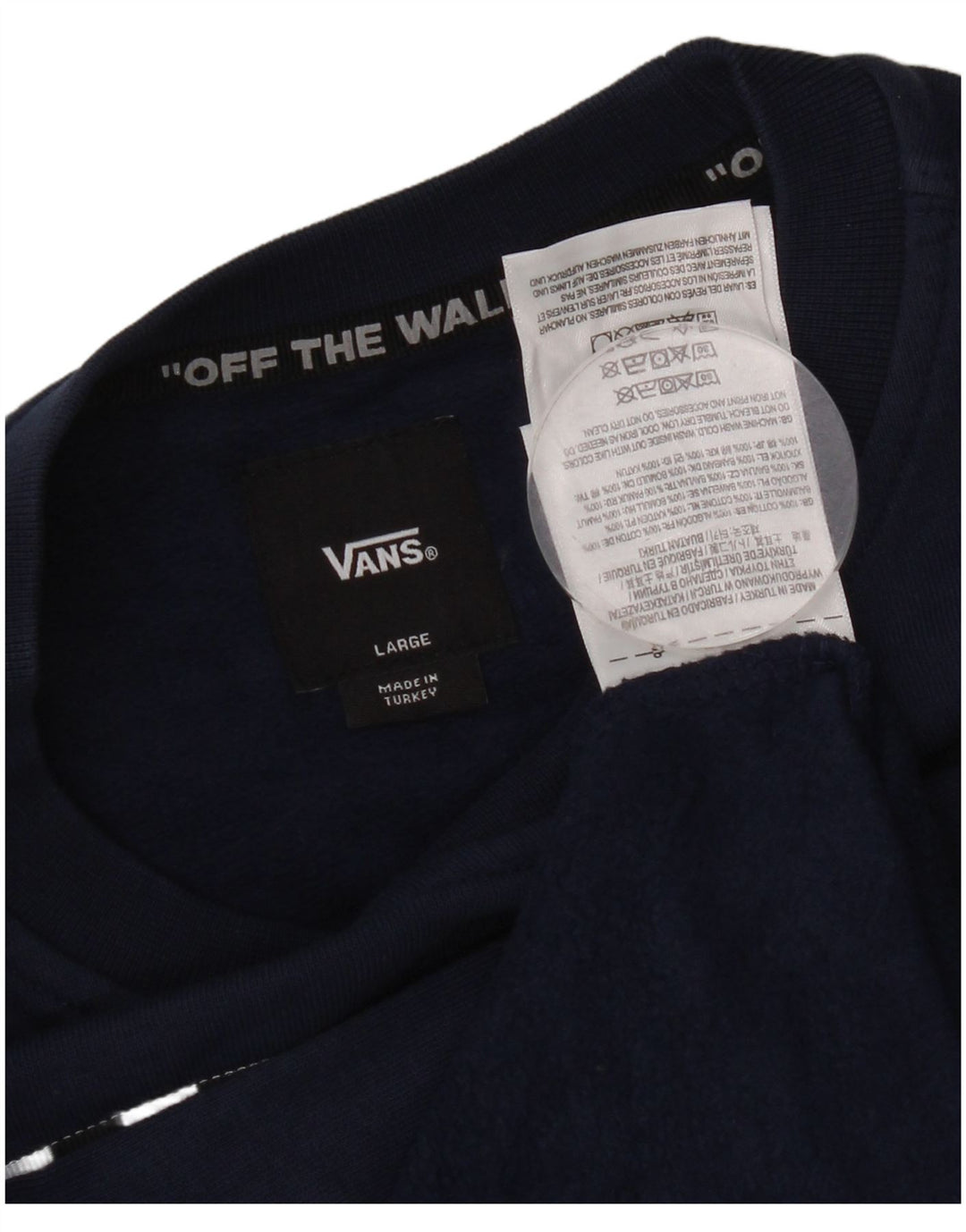 Vans Dame Grafisk Sweatshirt Jumper UK 14 Large Navy Blue Colourblock