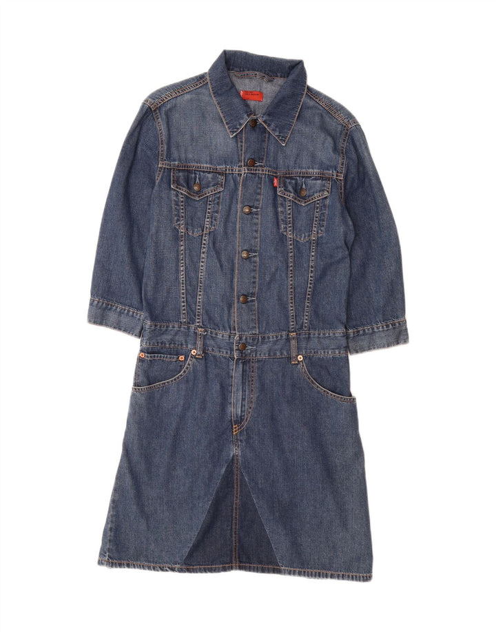 LEVI'S piger 3/4 ærmet pullover denimkjole 11-12 år mellemblå
