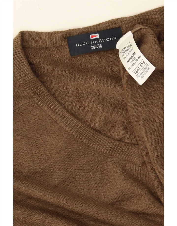 Marks & Spencer Herre Blue Harbor V-hals sweater Medium Brun
