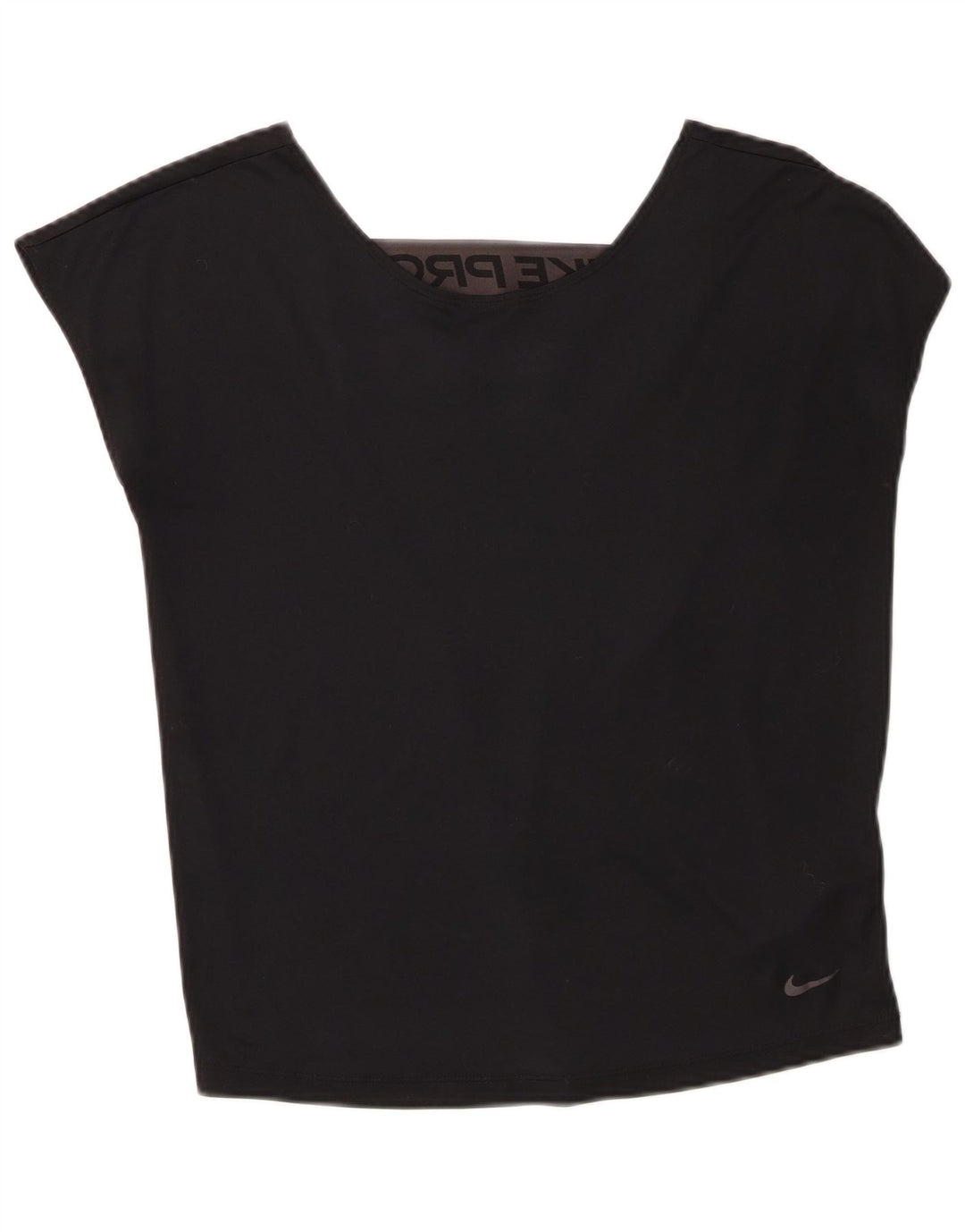 Nike Dame Dri Fit Oversized grafisk vest Top UK 6 XS Sort Polyester