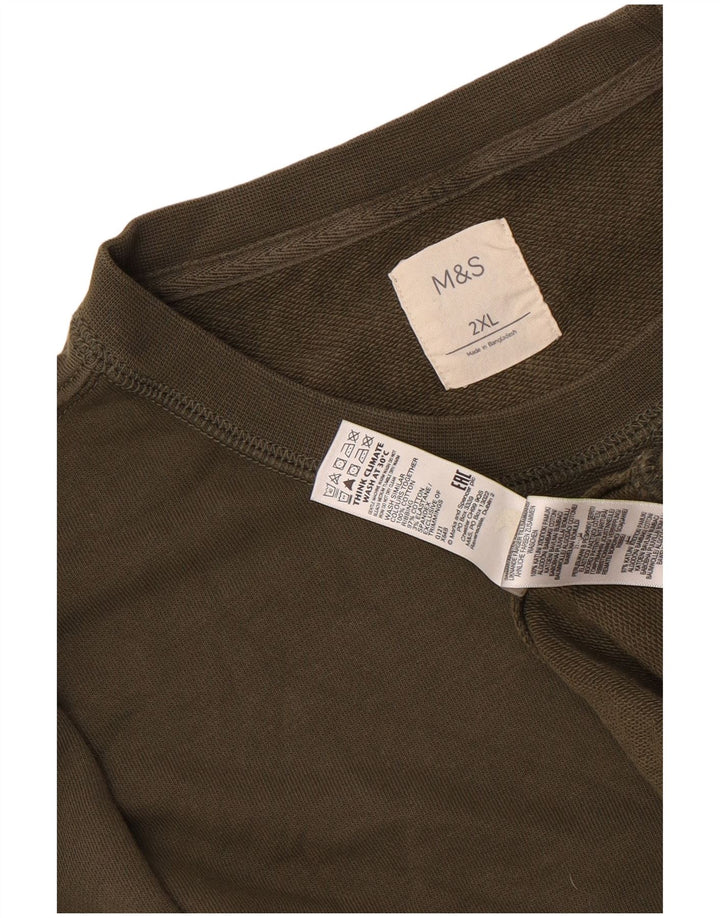 Marks & Spencer Herre Sweatshirt Jumper 2XL Khaki Bomuld