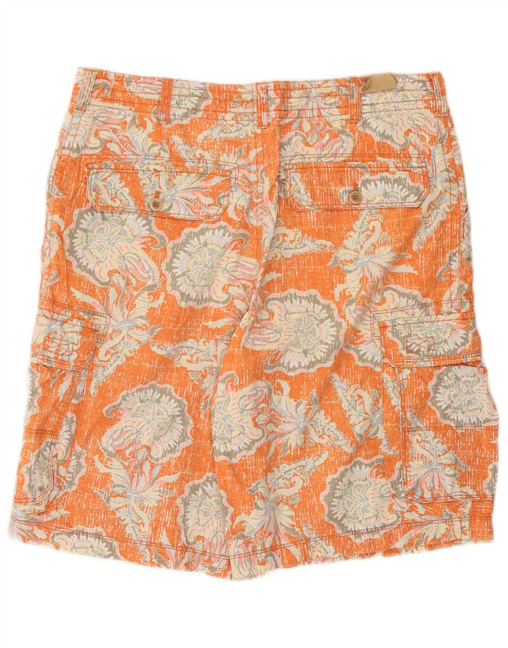Izod Herre Cargo Shorts W34 Large Orange Floral Bomuld