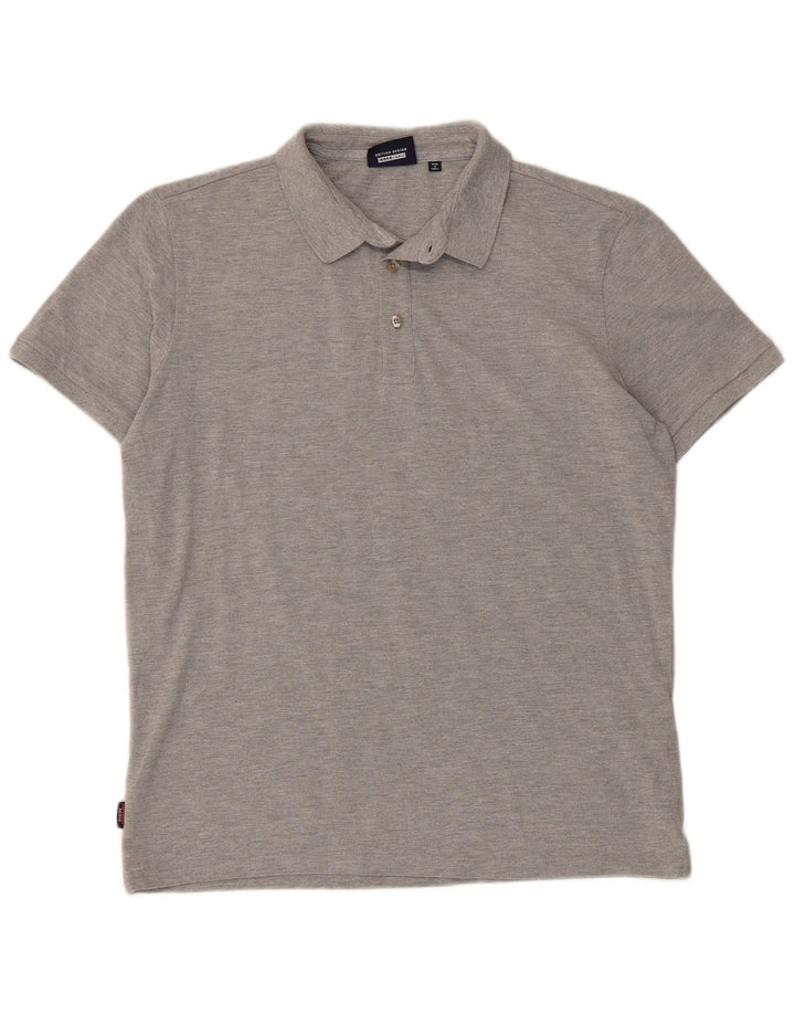 SUPERDRY Poloshirt til mænd XL Grå Flecked Bomuld