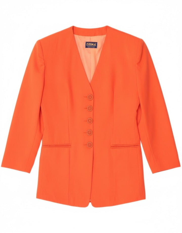 Issima Dame 5 Button Blazer Jacket UK 12 Medium Orange