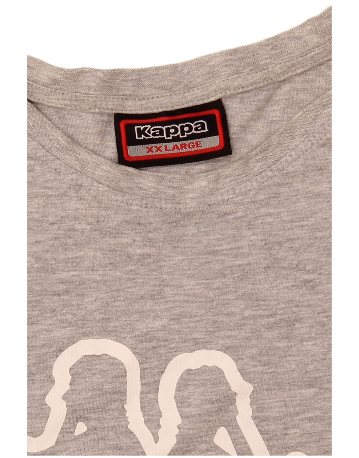 Kappa Herre Grafisk T-Shirt Top 2XL Grå Flecked