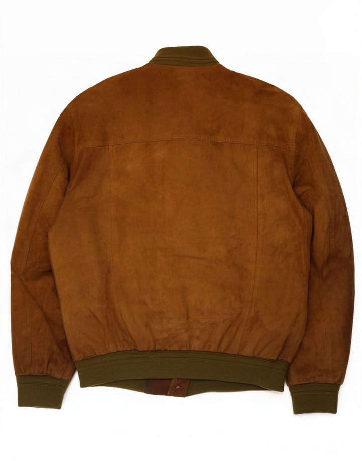 Vintage herre ruskind bomberjakke IT 58 4XL brunt læder