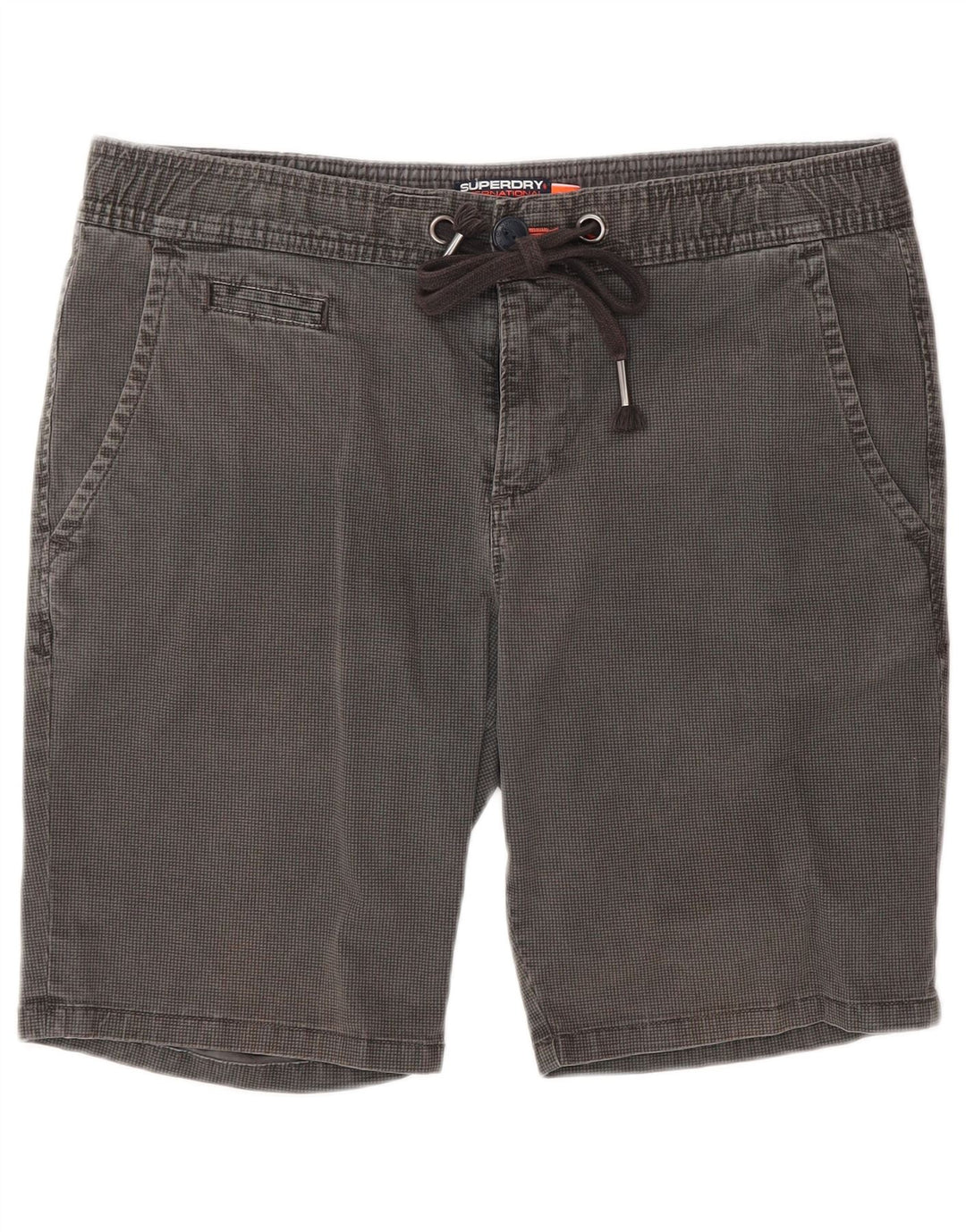 Superdry Chino-shorts til mænd Medium W32 Grå Houndstooth Bomuld