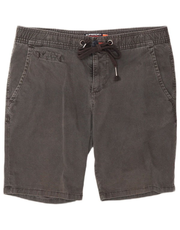 Superdry Chino-shorts til mænd Medium W32 Grå Houndstooth Bomuld